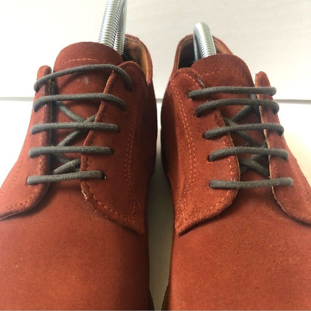 VTG WALK-OVER Men 10 Lace Up Red Suede Oxford Retro Derby Shoes USA Academia 50s - Picture 16 of 16